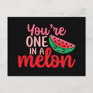 En på en Melon Cute Kärlek Pun Funny Valentindag Vykort