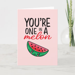 En på en Melon-lustig fruit Pun Valentindag Helgkort