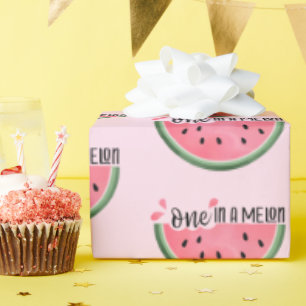 En på en Melon Watermelon Birthday Wrapping Papper Presentpapper