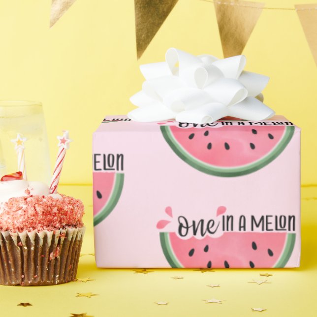 En på en Melon Watermelon Birthday Wrapping Papper Presentpapper (Födelsedagsfest)