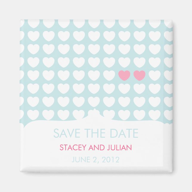 En på en miljon Hearts Spara datum magneter (Framsidan)