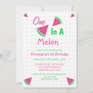 En på Melon 1:a födelsedagen Inbjudningar
