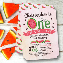 En på Melon 1:a födelsedagen Inbjudningar