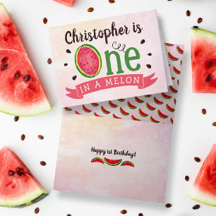 En på Melon 1:a födelsedagen Kort