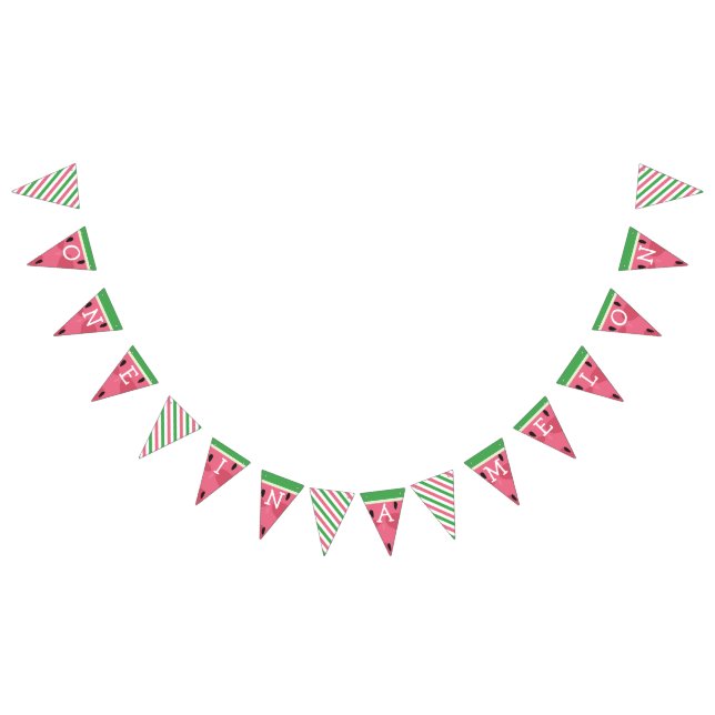 En på Melon Birthday Banner Vimplar (Alla)