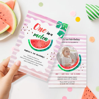 En på Melon Birthday Inbjudningar