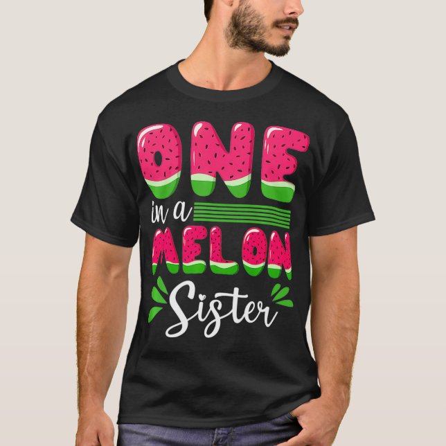 En på Melon Sister Kärlek Watermelon Sommar Fruit T Shirt (Framsida)