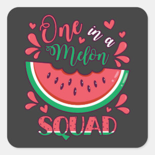 En på Melon Squad B Day Party Fyrkantigt Klistermärke