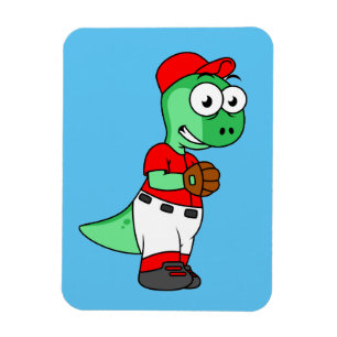 En Pachycephalosaurus Baseball Pitcher. Magnet