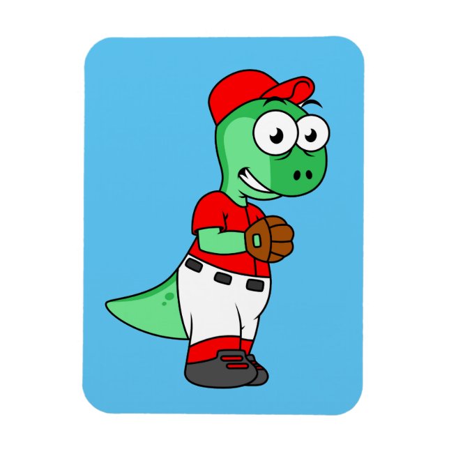 En Pachycephalosaurus Baseball Pitcher. Magnet (Vertikal)