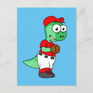 En Pachycephalosaurus Baseball Pitcher. Vykort