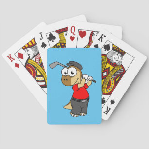 En Pachycephalosaurus Dinosaur spelar Golf. Casinokort