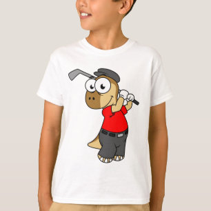 En Pachycephalosaurus Dinosaur spelar Golf. T Shirt
