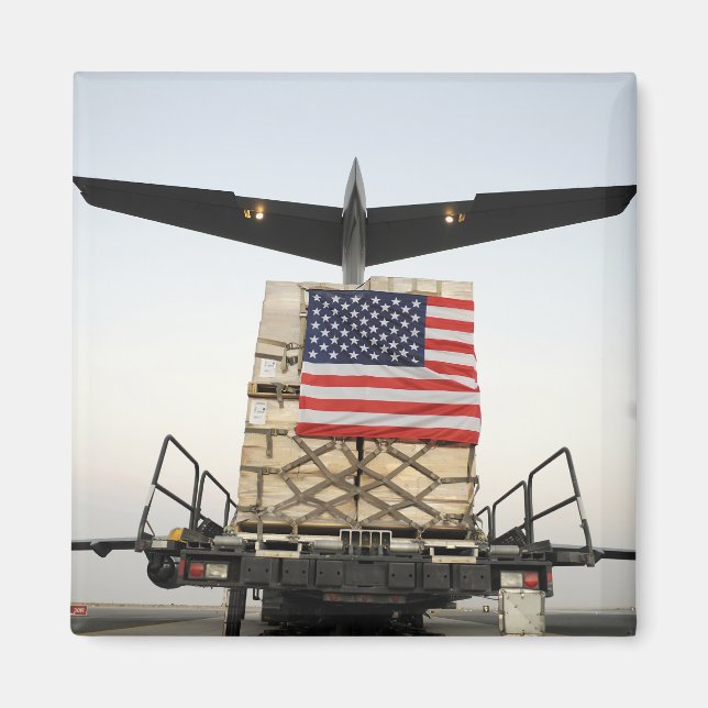 En pall med humanitärt bistånd magnet (Framsidan)