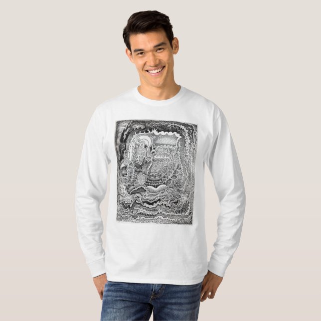 En påminnelse från den gamla hjärnan Långärmad T-S T Shirt (Hel framsida)