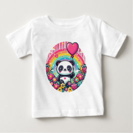 En panda med ett hjärta t shirt