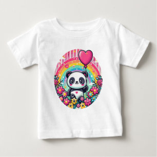 En panda med ett hjärta t shirt