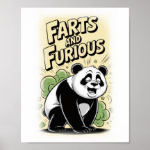 En Panda släpper en Fjärt på en Vit