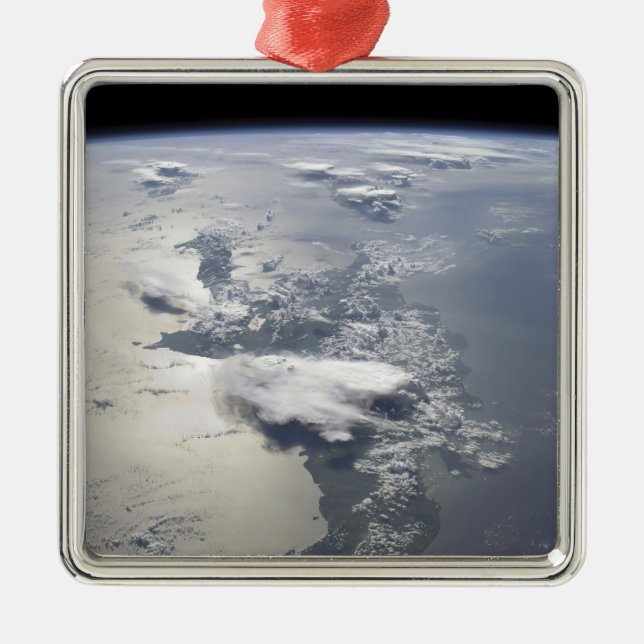 En panoramisk syn på ön Hispaniola Julgransprydnad Metall (Framsidan)