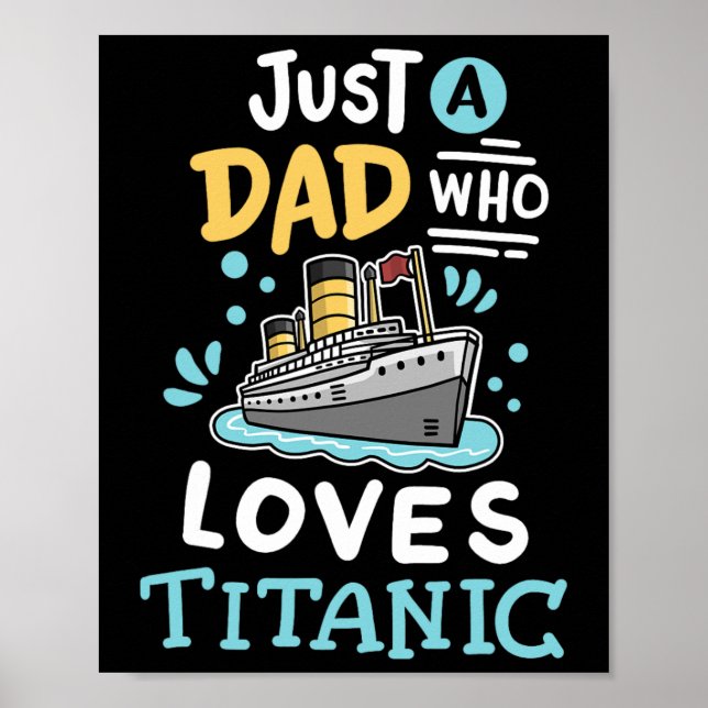 En pappa som älskar RMS Titanic rolig kryssningsfa Poster (Framsidan)