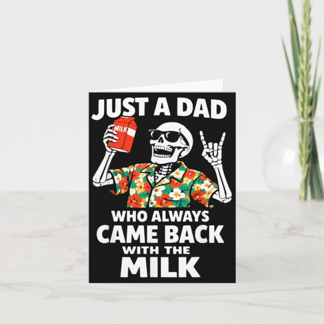 En Pappa Som Kom Tillbaka Med Mjölken Fars Dag Kort (Framsida)