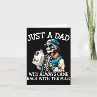 En pappa som kom tillbaka med mjölken fars dag kort