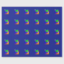 En papper förpackning med en kokosnöt träd på