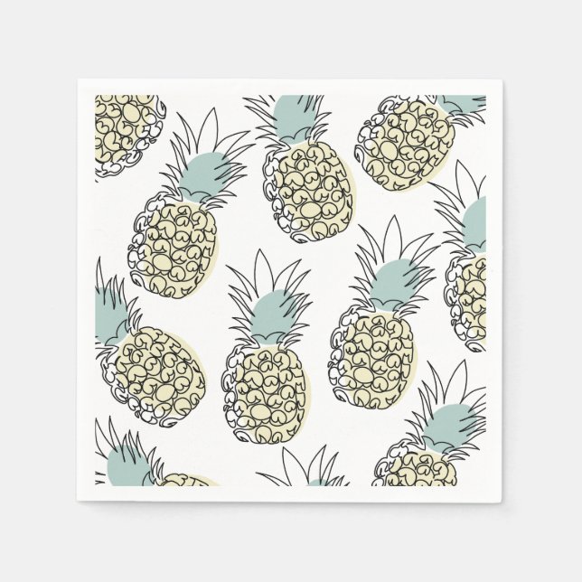 En papper napkin med mönster på en söt ananas pappersservett (Framsidan)