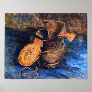 En para av skor vid Vincent Van Gogh 1887 Poster