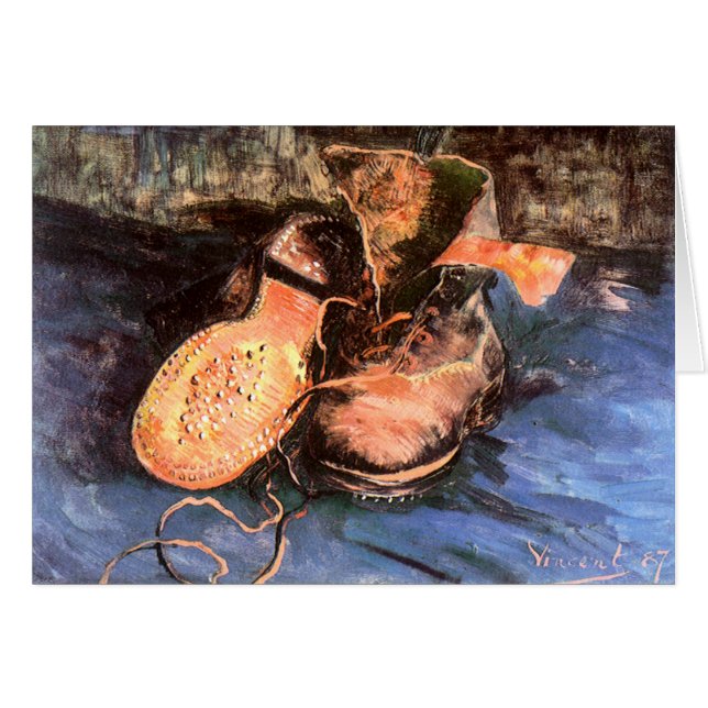 En para av skor, Vincent Van Gogh Hälsningskort (Framsidan Horizontal)