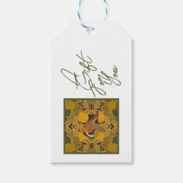 En parallell till en Pear Träd-jul Presentetikett