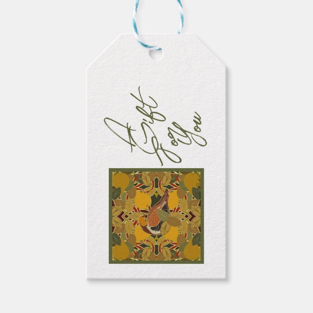 En parallell till en Pear Träd-jul Presentetikett (Framsidan)