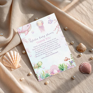 En pärla är på väg – Under havet Baby Shower Tack Kort