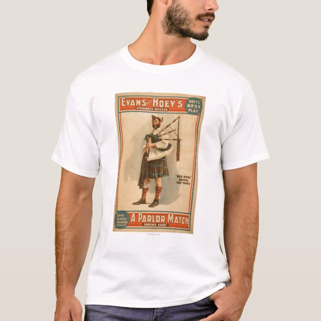 En parlor Match "Old Hoss" Scottish Bagpiper Tee Shirt (Framsida)