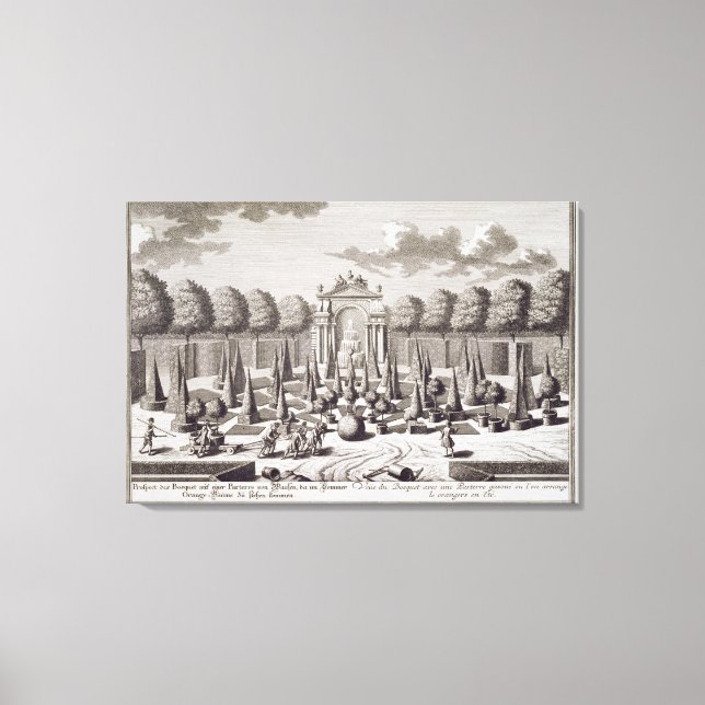 En partner med orange träd i trädgården canvastryck (Framsida)