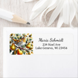 En Partridge i en Pear Träd-jul Returadress Etikett