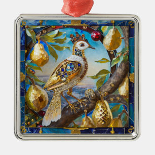 En Partridge i Pear Träd Julgransprydnad Metall