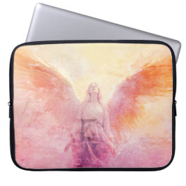En pastellängel på en 15" elektronikväska laptop fodral