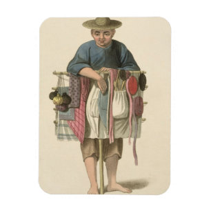En Pedlar, pläterar 17 från "dräkten av chinan" Magnet