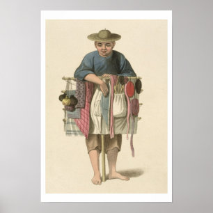 En pedlar, tallrik 17 från "Chinans kostym", en Poster