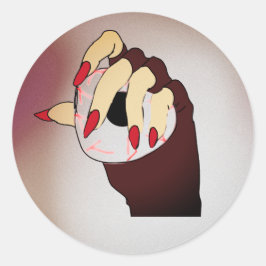 En pekskärm med trippelvision runt klistermärke