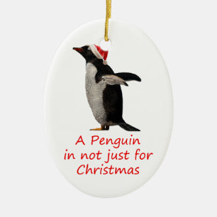 En Penguin är inte bara till jul Julgransprydnad Keramik