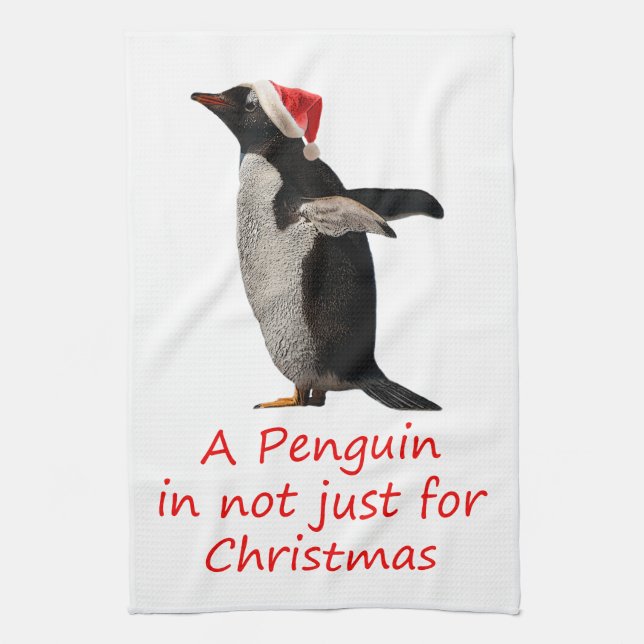 En Penguin är inte bara till julköket Kökshandduk (Vertikal)