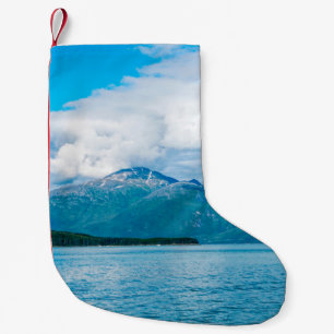 En peninsula mark täckt av gräs-skog endast eller liten julstrumpa