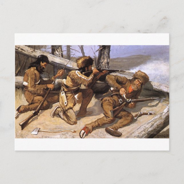 En pensel med Redskins från Frederic Remington Vykort (Framsida)