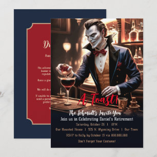 "En pensions-toast, humoristisk vampyrtema-fest Inbjudningar