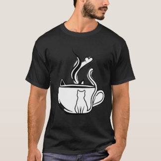 En perfekt brygd: svart och vit katt t shirt