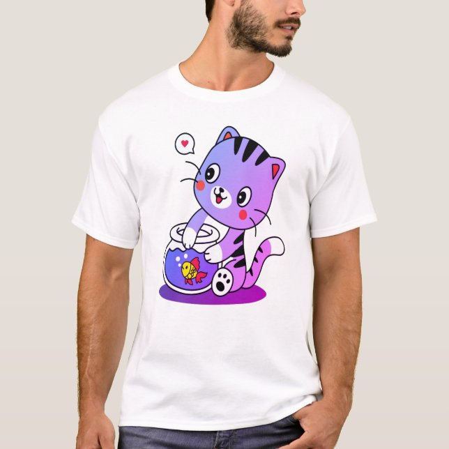 En perfekt kattdesign t shirt (Framsida)