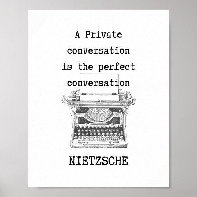 En Perfekt-KONVERSATIONSfilosofi citerar Nietzsche Poster (Framsidan)