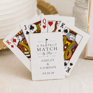 En perfekt match av Par Wedding Favor Casinokort